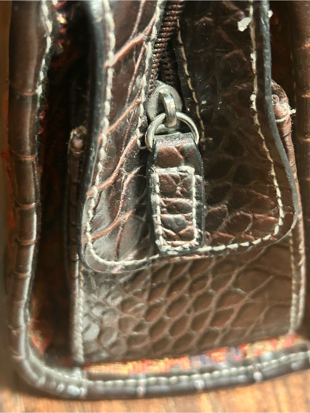 Rosetti Brown Croc-Trim Paisley Shoulder Bag #cowgirl - Picture 3 of 14